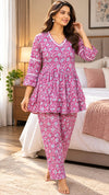 Floral Printed Peplum Kurta Set