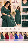 Bottle Green Lace-Trim Modal Nightwear Dress