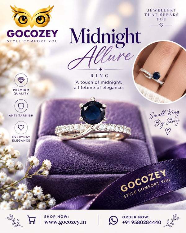 Midnight Blue Sapphire Statement Ring