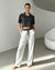 Striped Crop Top & Wide-Leg Pants Set