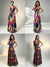 Tropical Print Wrap Maxi Dress