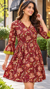 Floral Printed Fit & Flare Dress