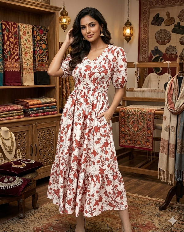 Floral Printed Tiered Maxi Dress