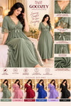 Bottle Green Lace-Trim Modal Nightwear Dress