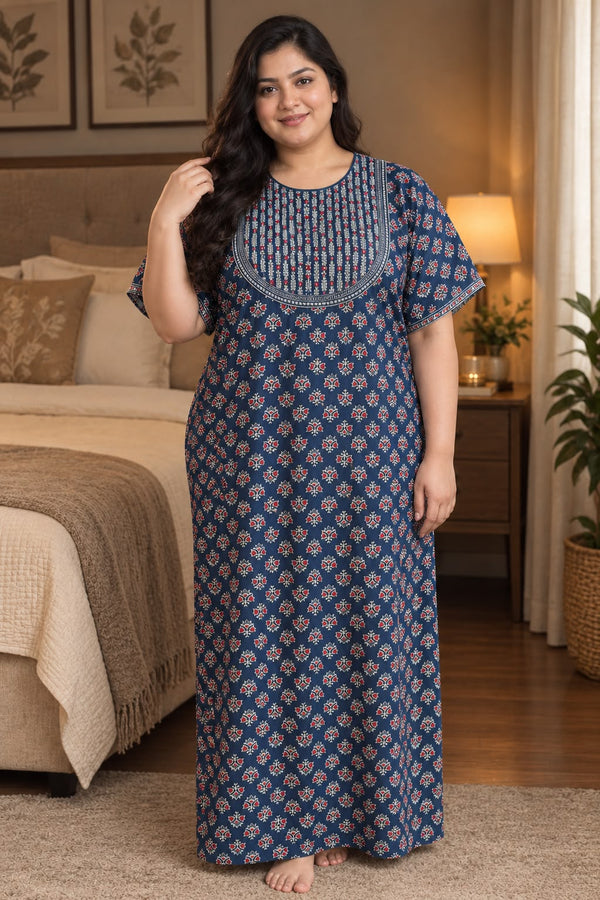 Floral Printed Straight Nightdress