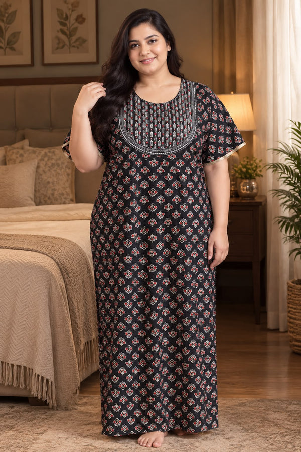 Floral Printed Straight Nightdress