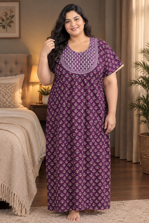Floral Printed Straight Nightdress